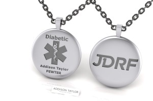 pewter medic alert pendant Black chain