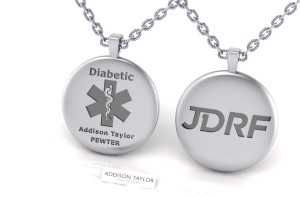 pewter medic alert pendant steel chain