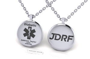 silver medic alert pendant steel chain