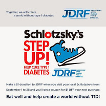 Give to Breakthrough T1D at Schlotzsky’s and get $1 off your next visit!