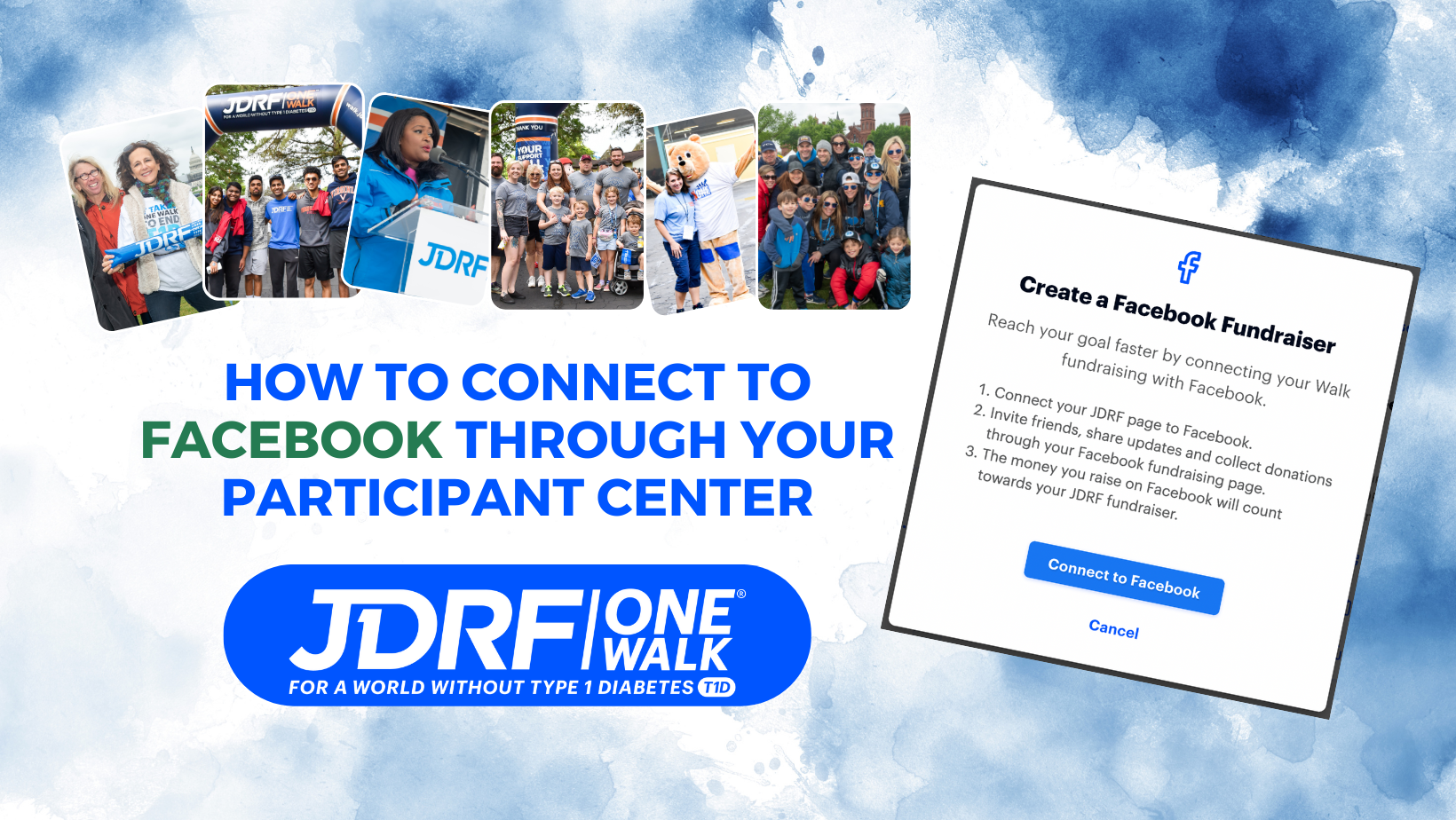 Connect Your Breakthrough T1D One Walk Participant Center to a Facebook Fundraiser