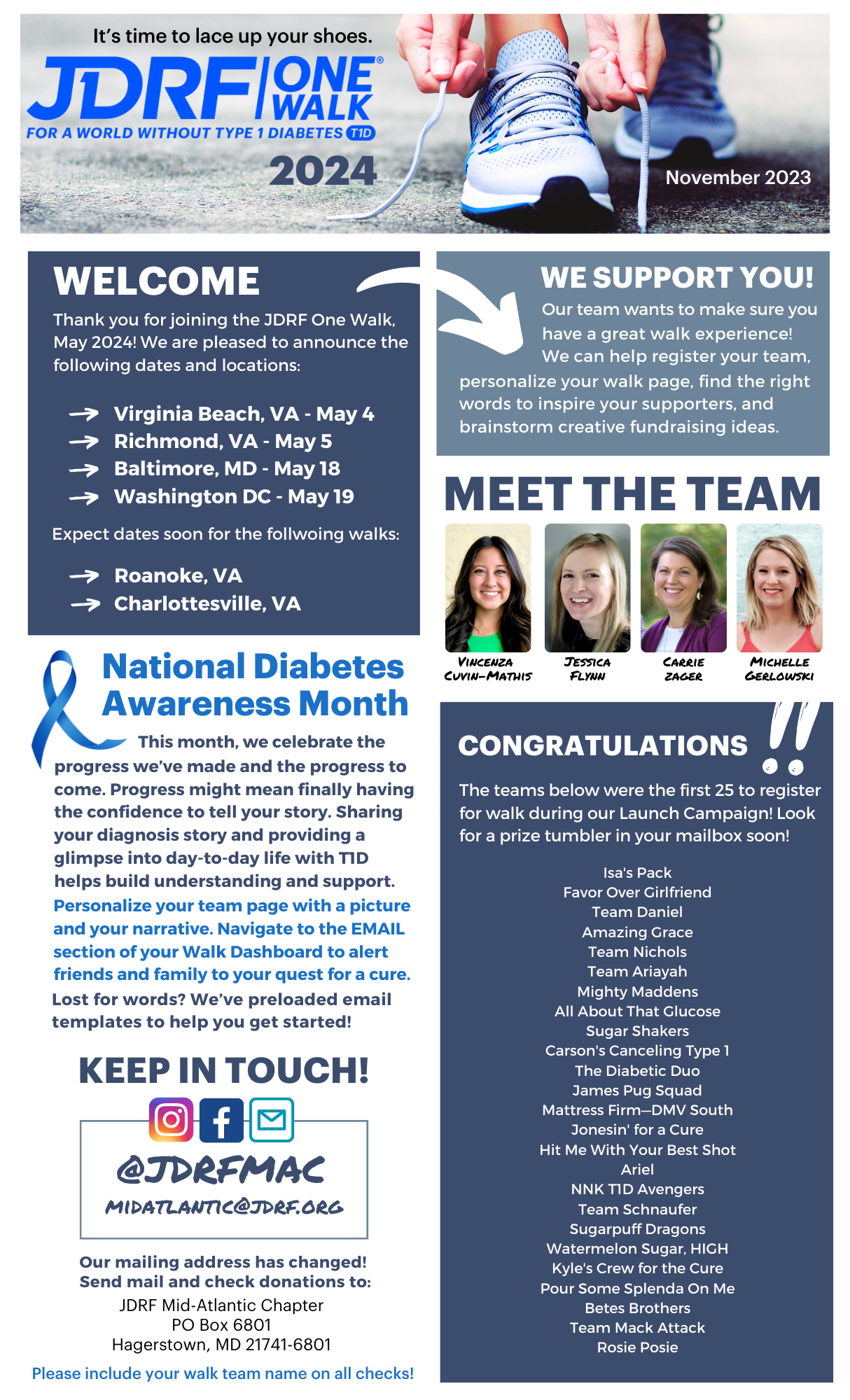 Breakthrough T1D One Walk Newsletter