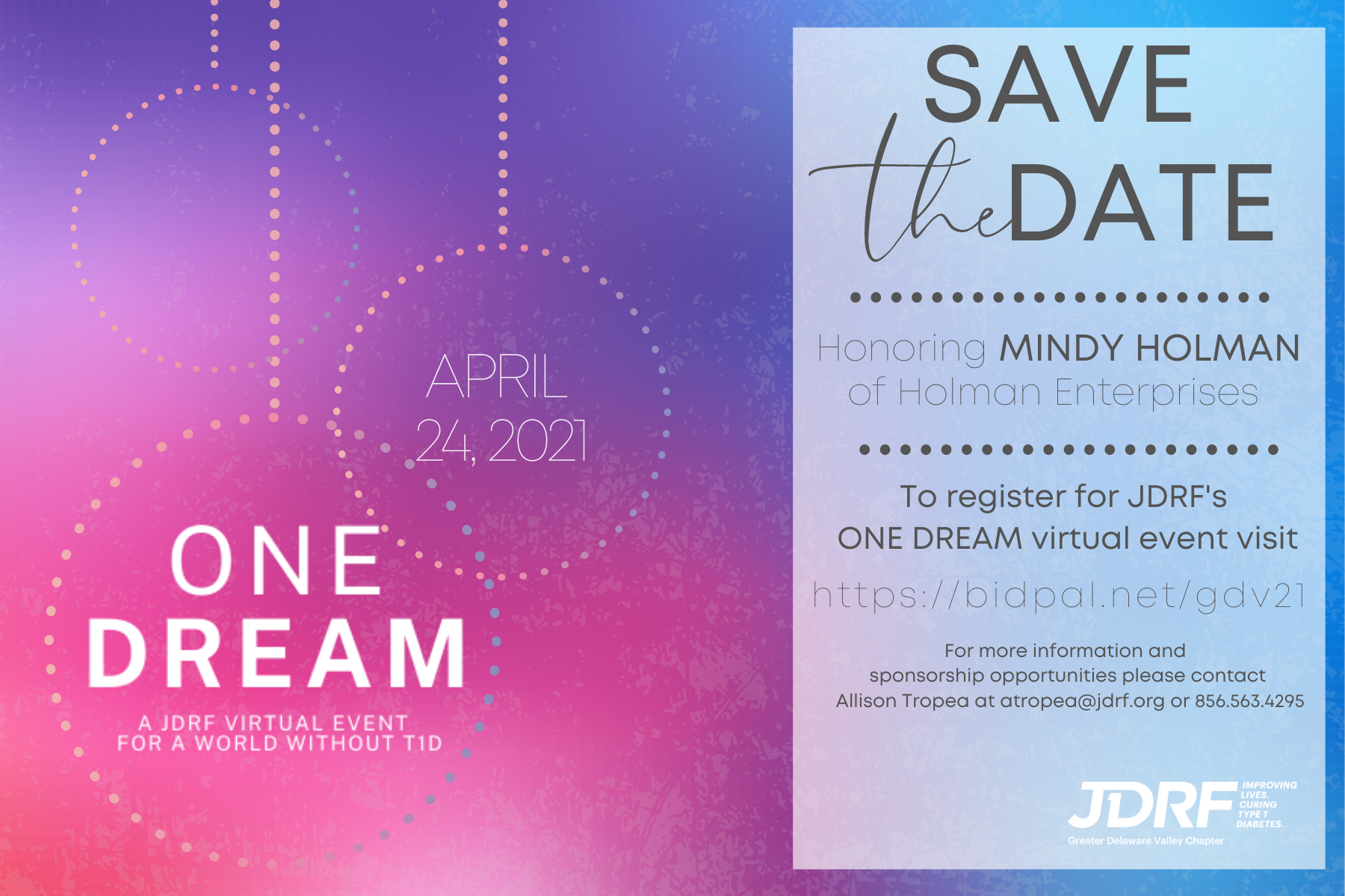 Save the Date for the One Dream Virtual Event