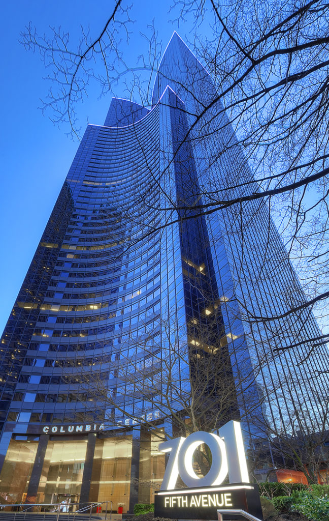 Columbia Tower Shines Blue for World Diabetes Day