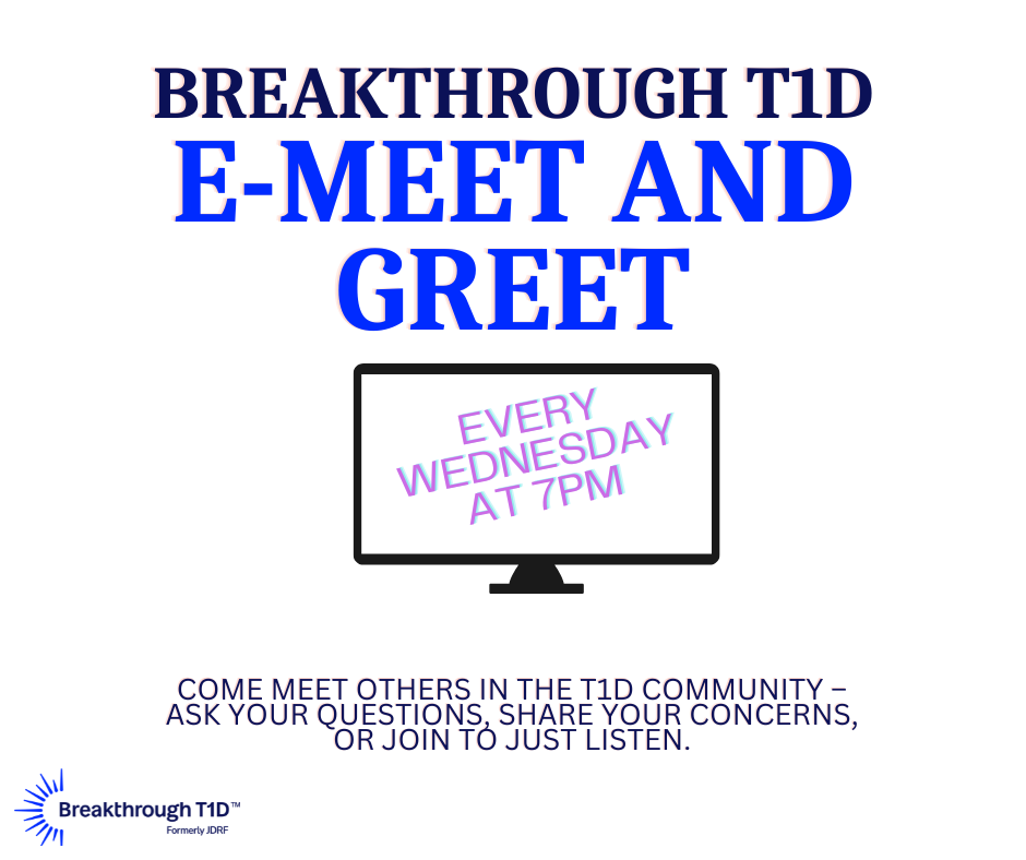 T1D E-Meet and Greet (Weekly Reoccurring)