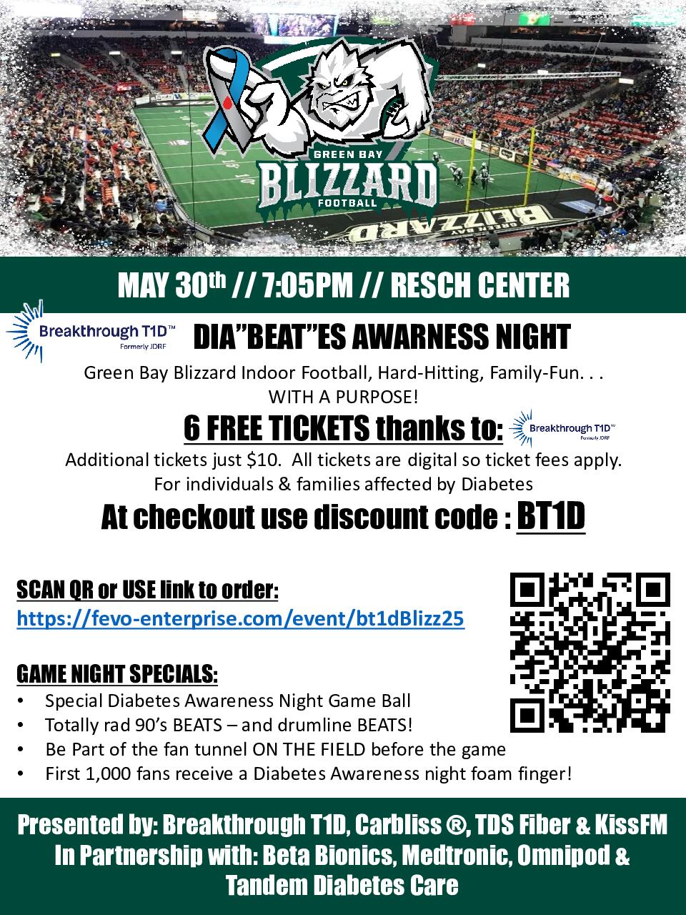 Diabetes Awareness Night with the Green Bay Blizzard