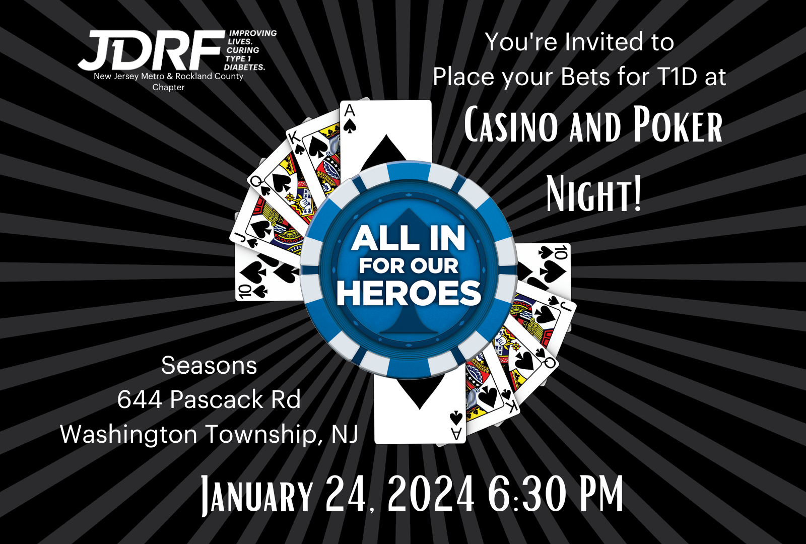 All In for Our Heroes Casino and Poker Night is Back!