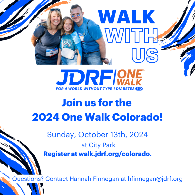 Registration for the Breakthrough T1D One Walk Colorado is NOW OPEN!
