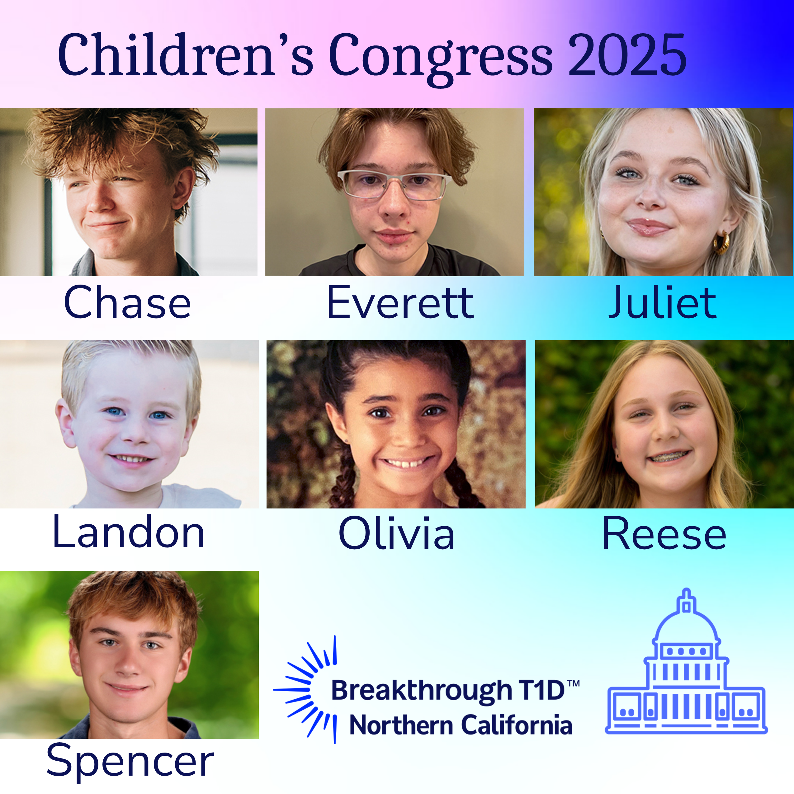 Meet the 2025 Breakthrough T1D Children’s Congress NorCal Delegates