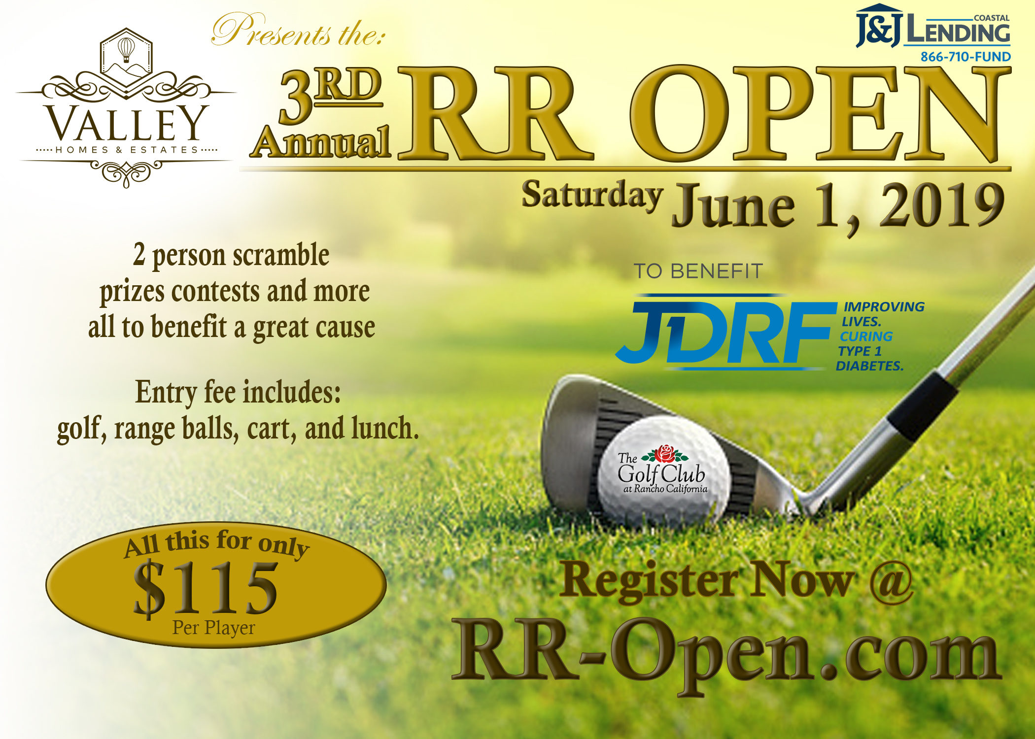 3rd Annual RR-Open Golf Tournament will Benefit Breakthrough T1D