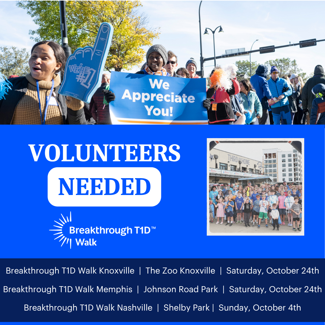 Volunteers Needed for Breakthrough T1D October Walks