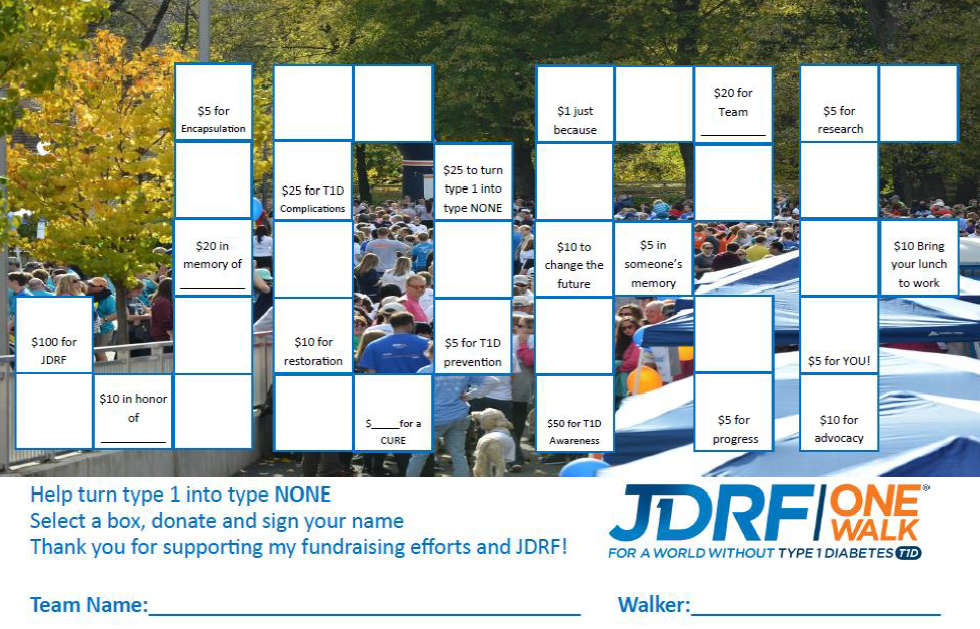 NEW: Breakthrough T1D Fundraising Card! Meet Your Fundraising Goal Easily!