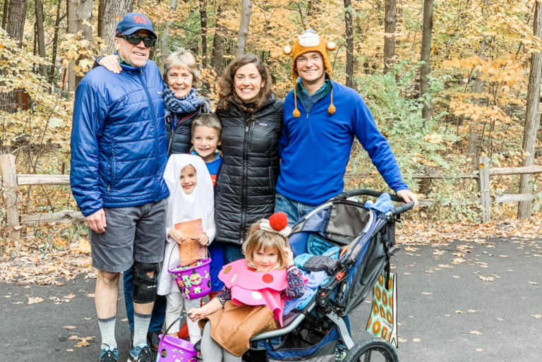 Ned Jessen and family trick-or-treating