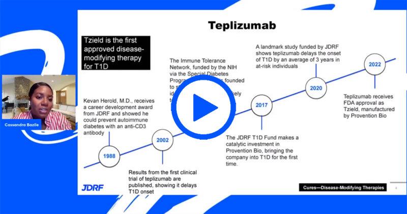 Breakthrough T1D research scientist Cassandra Basile, Ph.D., discusses type 1 diabetes disease-modifying therapies
