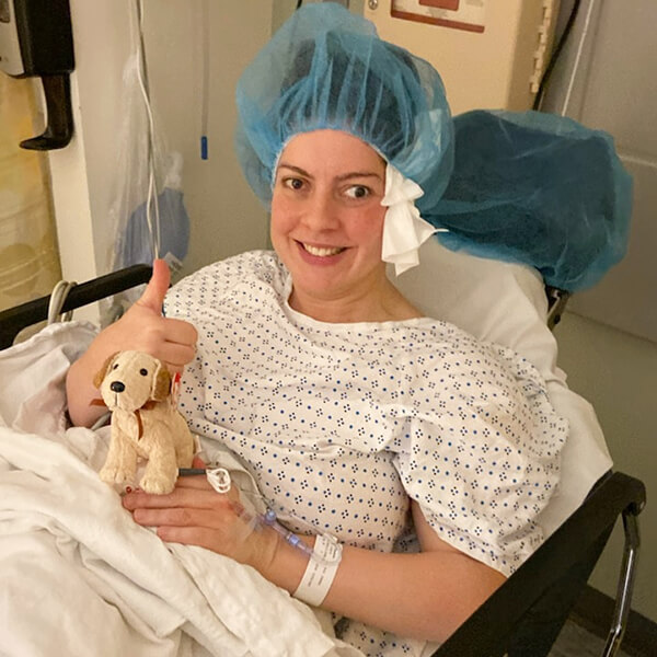 Breakthrough T1D staff member Liz Walsh, after her eye surgery