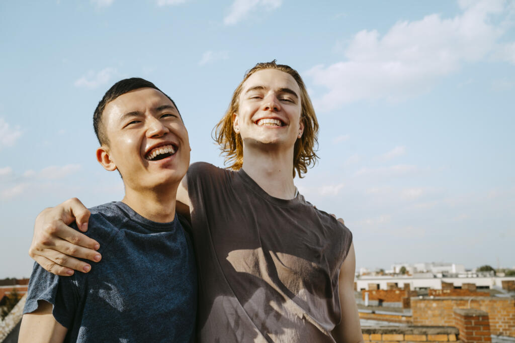 Cheerful young teenagers