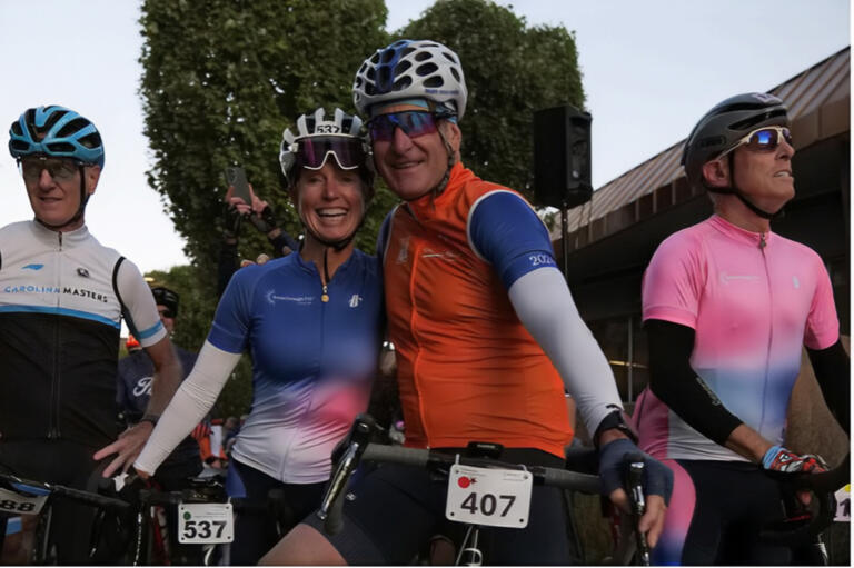 Breakthrough T1D volunteer Pat McFeeley and his wife at a Breakthrough T1D Ride event
