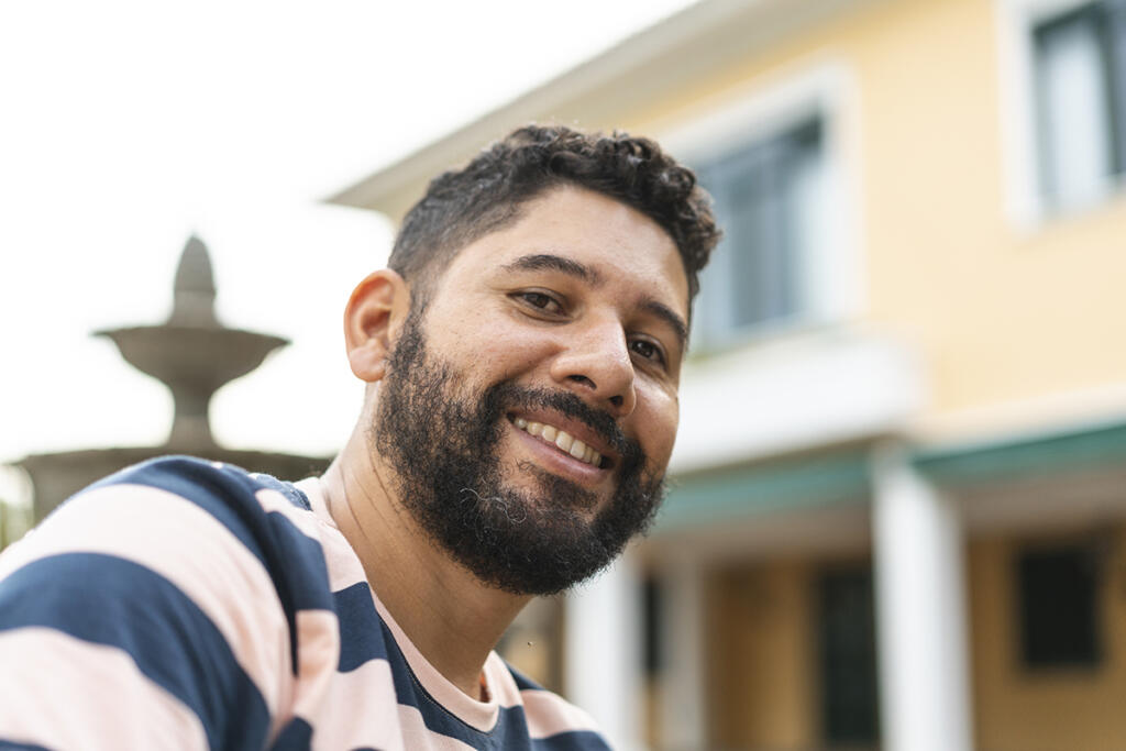 Young man enjoying time outside