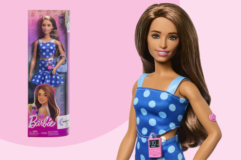 Barbie with type 1 diabetes doll and box