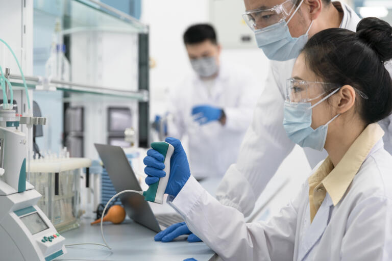 Scientist working in research lab