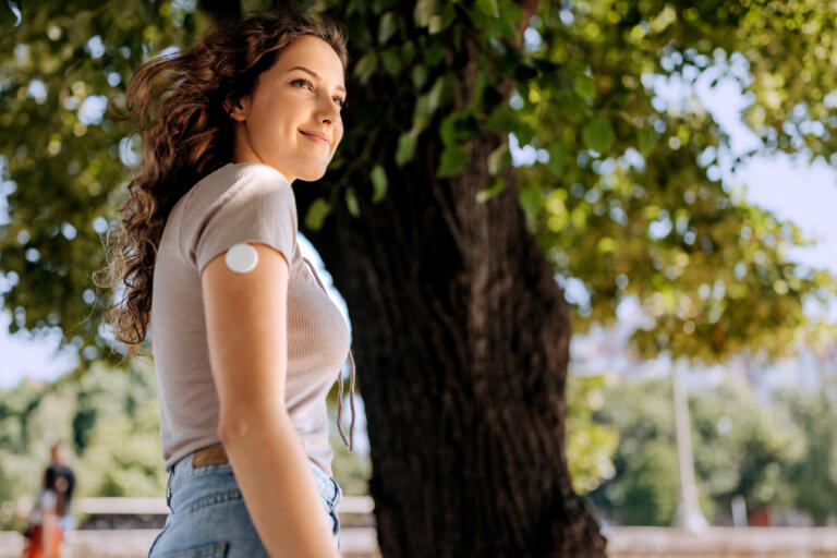 Young woman with type 1 diabetes