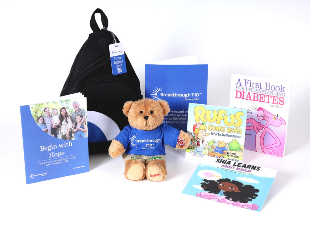 Breakthrough T1D Bag of Hope for children newly diagnosed with type 1 diabetes