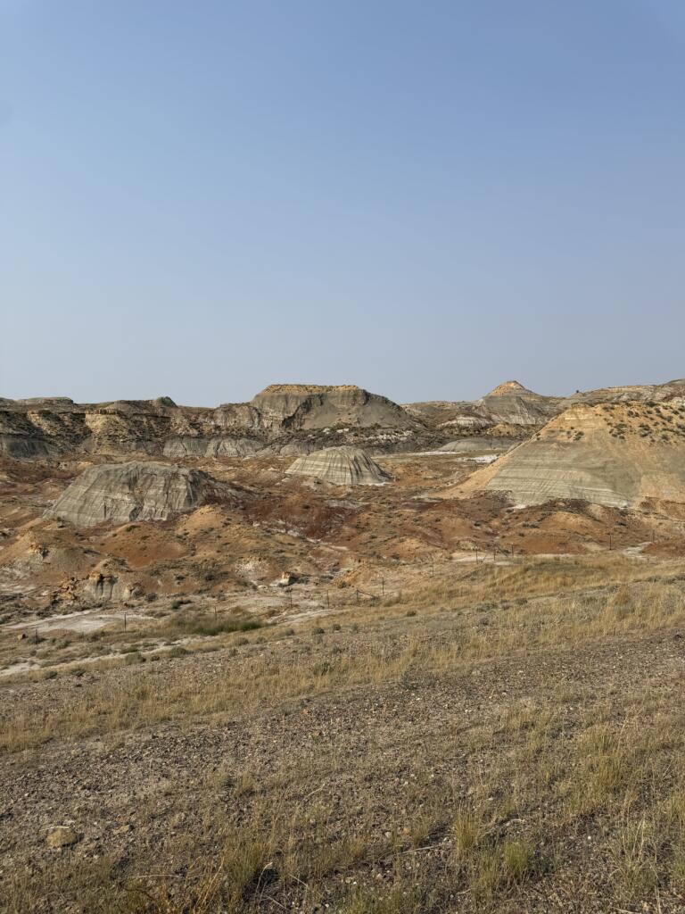 Badland landscapes in the Great Plains of the United States.